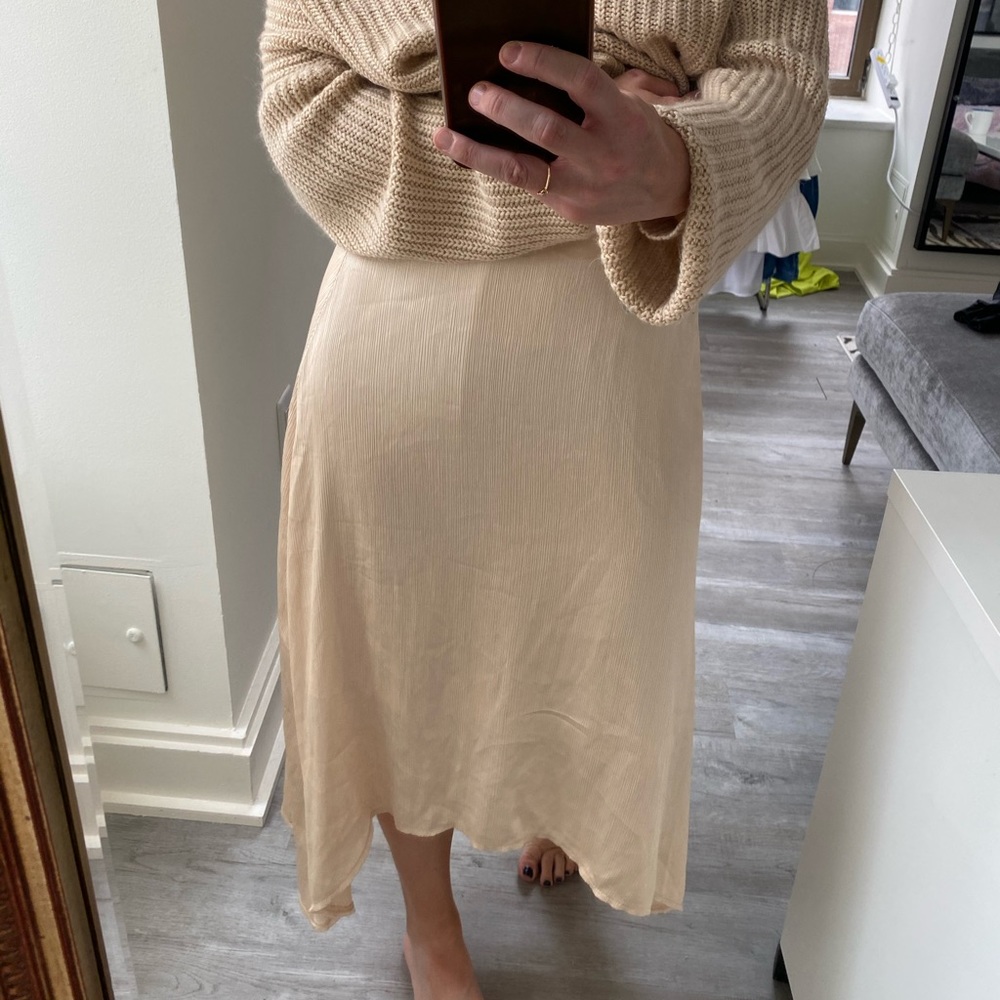 Cream/champagne midi skirt